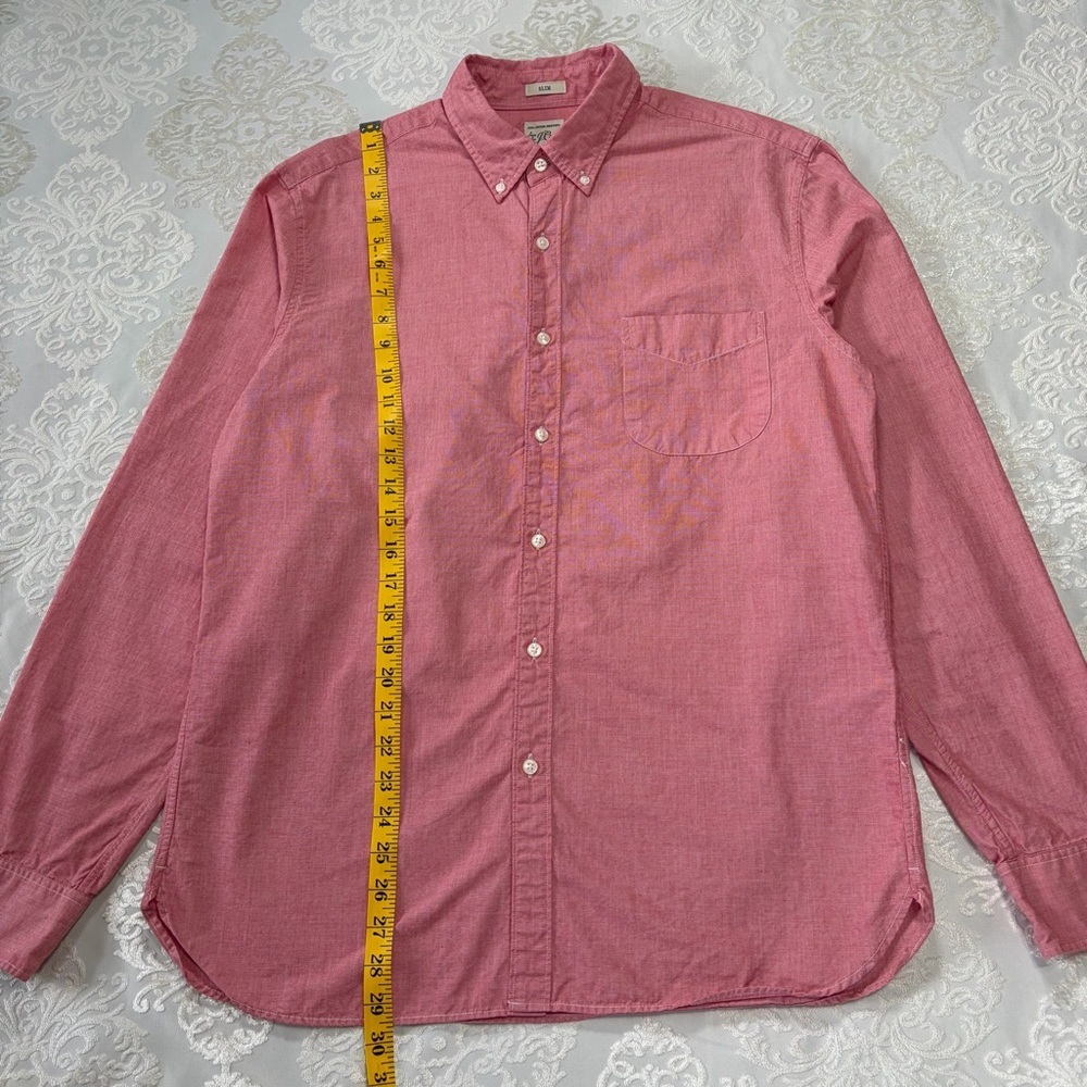 J.Crew Slim Fit Casual Cotton Oxford Button Down In Light Heather Red Large - Picture 6 of 7